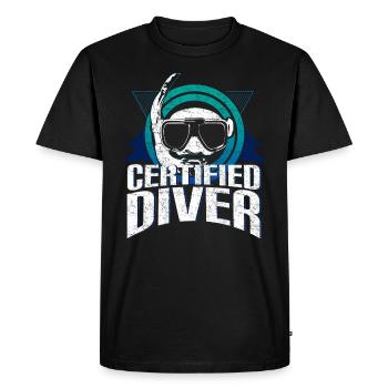 Idée cadeau plongée sous-marine - T-shirt Premium bio Homme - noir - Devant - Nico (187cm)