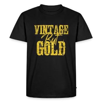 Vintage mais doré - T-shirt Premium bio Homme - noir - Devant - Nico (187cm)