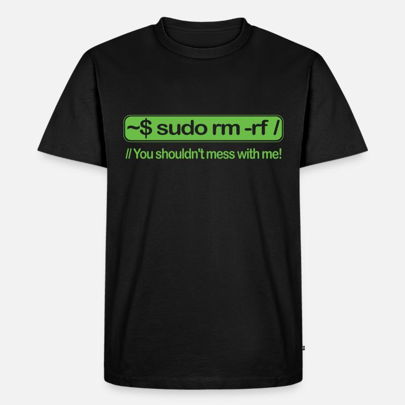 sudo rm -rf Programmeur Linux Racine de code Unix - T-shirt Premium bio Homme - noir