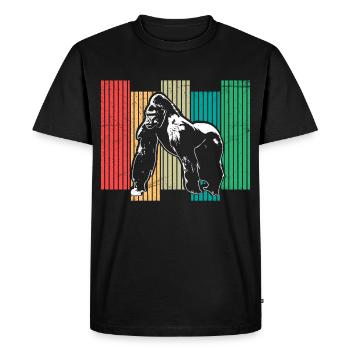 Idée cadeau singe singe chimpanzé - T-shirt Premium bio Homme - noir - Devant - Nico (187cm)