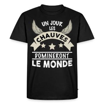 Les chauves le monde - T-shirt Premium bio Homme - noir - Devant - Nico (187cm)