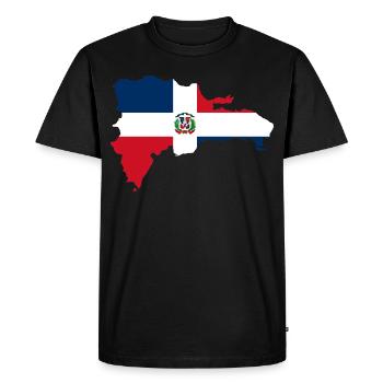 Drapeau République dominicaine carte drapeau - T-shirt Premium bio Homme - noir - Devant - Nico (187cm)