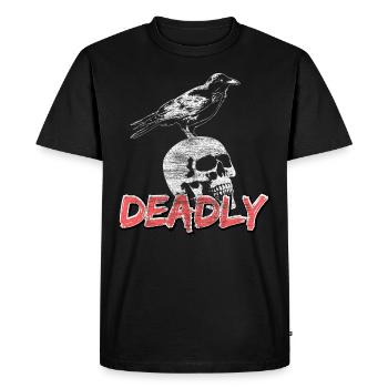 Oiseau de nuit corbeau - T-shirt Premium bio Homme - noir - Devant - Nico (187cm)