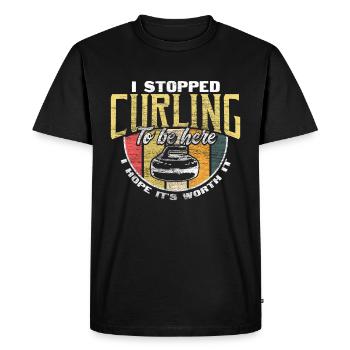 Curling Bbusiness Winter Sports Gift Idea - Men's Premium Organic T-Shirt - black - Front - Nico (187cm)