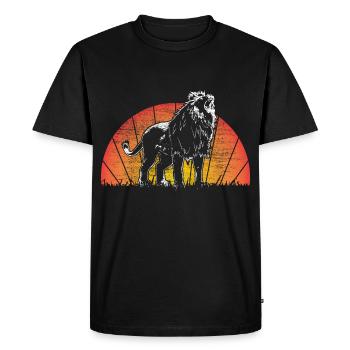 Lion Crinière Animal - T-shirt Premium bio Homme - noir - Devant - Nico (187cm)