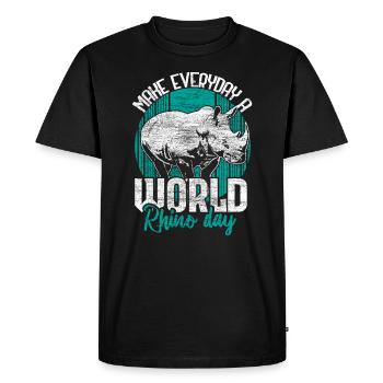 Rhino Rhino animaux - T-shirt Premium bio Homme - noir - Devant - Nico (187cm)