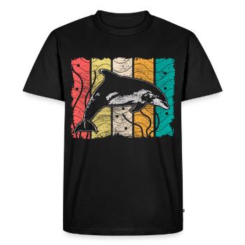 Dolphin Diving Gift Idea - Men's Premium Organic T-Shirt - black - Front - Nico (187cm)