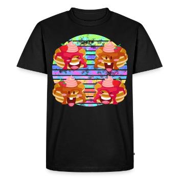 sauce aux crêpes et aux fruits - T-shirt Premium bio Homme - noir - Devant - Nico (187cm)