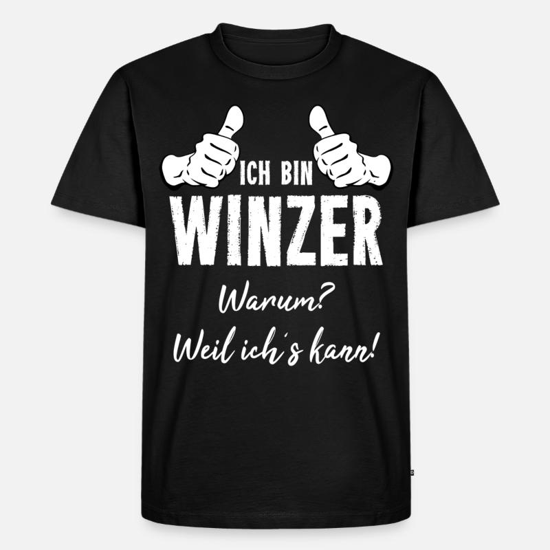 Winzer - Männer Premium Bio T-Shirt - Schwarz