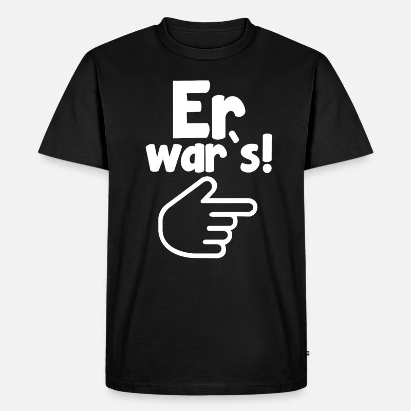 Er wars - Männer Premium Bio T-Shirt - Schwarz