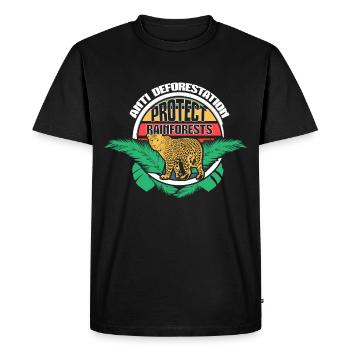 Rainforest Climate Change Travel Gift Idea - Men's Premium Organic T-Shirt - black - Front - Nico (187cm)