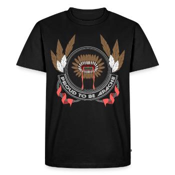 Native Indian Feathers - Men's Premium Organic T-Shirt - black - Front - Nico (187cm)