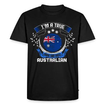 Australie Kangaroo Continent Cadeau - T-shirt Premium bio Homme - noir - Devant - Nico (187cm)