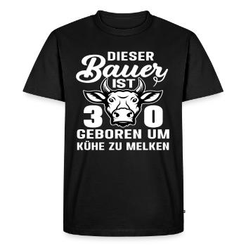 Landwirt Bauer Kuh 30 Geburtstag Kühe Spruch - Männer Premium Bio T-Shirt - Schwarz - Vorne - Nico (187cm)