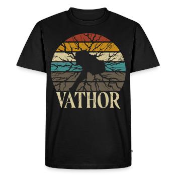 Fathor Vathor Père Thor Hammer Cadeau de fête des pères - T-shirt Premium bio Homme - noir - Devant - Nico (187cm)