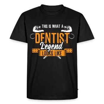 Dents de dentiste - T-shirt Premium bio Homme - noir - Devant - Nico (187cm)