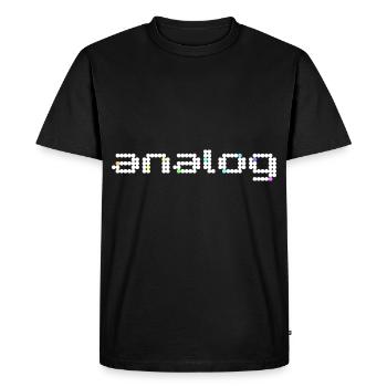 analogique 2 blanc - T-shirt Premium bio Homme - noir - Devant - Nico (187cm)