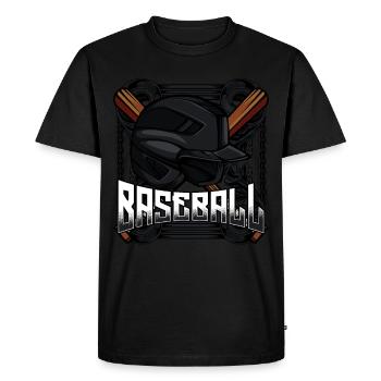 Baseball Helmet Baseball Bat Sport Gift Idea - Men's Premium Organic T-Shirt - black - Front - Nico (187cm)
