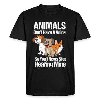 Les animaux n'ont pas de voix Droits des animaux Droits des animaux - T-shirt Premium bio Homme - noir - Devant - Nico (187cm)