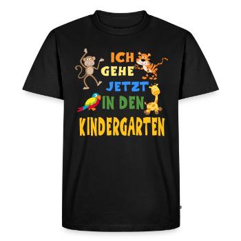 Jardin d'enfants zoo kita perroquet girafe singe - T-shirt Premium bio Homme - noir - Devant - Nico (187cm)