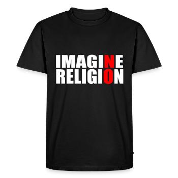 La religion! - T-shirt Premium bio Homme - noir - Devant - Nico (187cm)