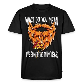Food Leftovers Food In the Beard Beard Spilled Pizza - Men's Premium Organic T-Shirt - black - Front - Nico (187cm)