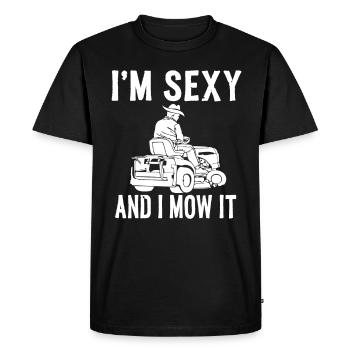 Ride-on Lawn Mower Lawn Mower Mower Gardener - Men's Premium Organic T-Shirt - black - Front - Nico (187cm)