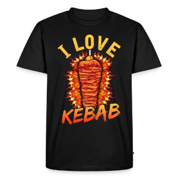 J'adore les brochettes de kebab - T-shirt Premium bio Homme - noir - Devant - Nico (187cm)