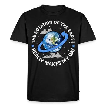 Rotation Of The Earth - Science - Planet - Globe - Men's Premium Organic T-Shirt - black - Front - Nico (187cm)