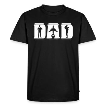 Avion-cadeau fête des pères pilotes - T-shirt Premium bio Homme - noir - Devant - Nico (187cm)
