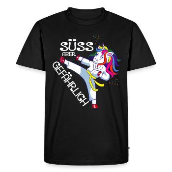 Licorne Karaté Judo Fille Autodéfense - T-shirt Premium bio Homme - noir - Devant - Nico (187cm)