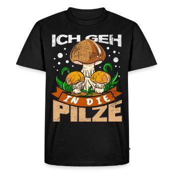 Mushroom In The Mushrooms Collect Mushroom Picker Mushrooms Mushrooms - Men's Premium Organic T-Shirt - black - Front - Nico (187cm)