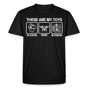 Lunettes VR Drone d'imprimante 3D de réalité virtuelle - T-shirt Premium bio Homme - noir - Devant - Nico (187cm)