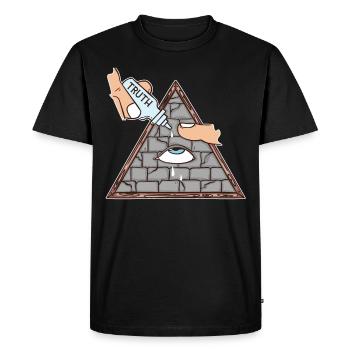 Pyramid Illuminati All-seeing eye conspiracy - Men's Premium Organic T-Shirt - black - Front - Nico (187cm)