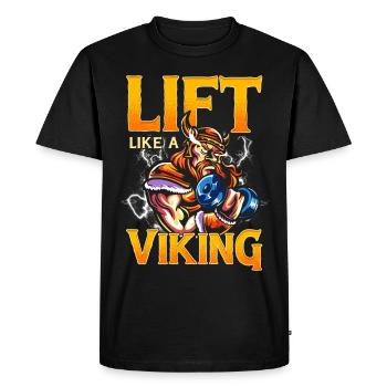 Bodybuilder Viking Lift Like A Viking Gift - Men's Premium Organic T-Shirt - black - Front - Nico (187cm)