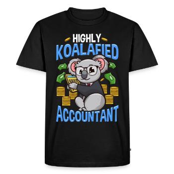 Accountant accounting finances budgets gift - Men's Premium Organic T-Shirt - black - Front - Nico (187cm)