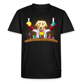 Labrador retriever chien laboratoire chimie chimie - T-shirt Premium bio Homme - noir - Devant - Nico (187cm)