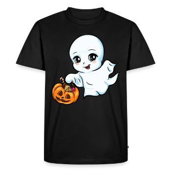 Déguisement Halloween bébé citrouille fantôme - T-shirt Premium bio Homme - noir - Devant - Nico (187cm)