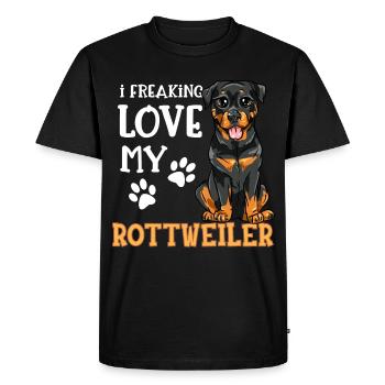 J'aime mes chiens de chien Rottweiler Rotti - T-shirt Premium bio Homme - noir - Devant - Nico (187cm)