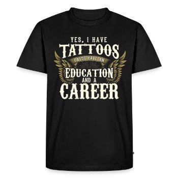 Tatouage Tatouage Tatoueur Tatoueur - T-shirt Premium bio Homme - noir - Devant - Nico (187cm)