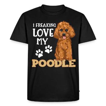 J'aime mon cadeau de chien de caniche de caniche - T-shirt Premium bio Homme - noir - Devant - Nico (187cm)