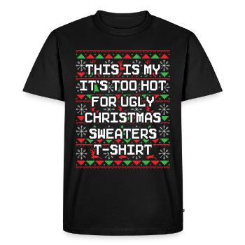 T-shirt de Noël moche cadeau de vacances de Noël - T-shirt Premium bio Homme - noir - Devant - Nico (187cm)