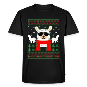 Lama Christmas Ugly Christmas Glasses Gift - T-shirt Premium bio Homme - noir - Devant - Nico (187cm)