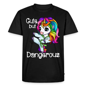 Jolie fille de licorne karaté self-défense - T-shirt Premium bio Homme - noir - Devant - Nico (187cm)