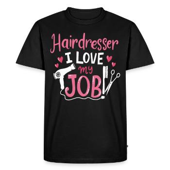 Coiffeur I Love My Job Coiffure Salon de coiffure - T-shirt Premium bio Homme - noir - Devant - Nico (187cm)