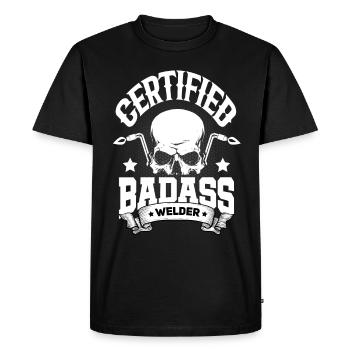Welder Welding Certified Badasss Welder - Men's Premium Organic T-Shirt - black - Front - Nico (187cm)