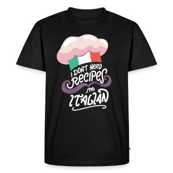 Italian cook cooking Italian Italy - Men's Premium Organic T-Shirt - black - Front - Nico (187cm)