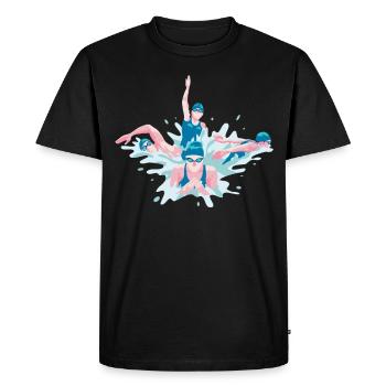 Nageur nageant - T-shirt Premium bio Homme - noir - Devant - Nico (187cm)