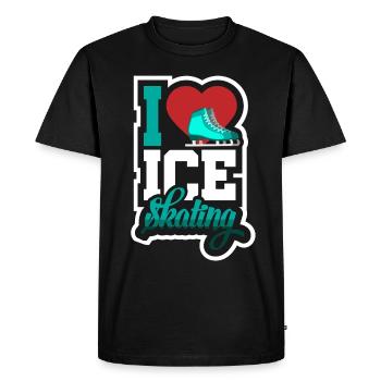 Patinage artistique Patinage artistique J'aime le patinage sur glace - T-shirt Premium bio Homme - noir - Devant - Nico (187cm)