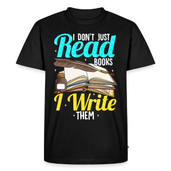 Auteur écrivain livres roman écrit - T-shirt Premium bio Homme - noir - Devant - Nico (187cm)
